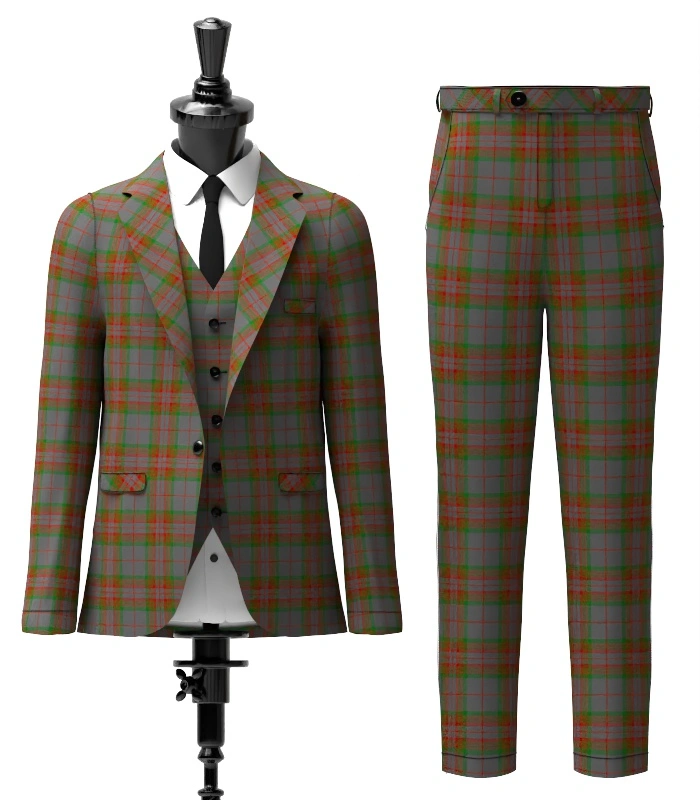 Gray Tartan Suit Front Gray Tartan Suit Front