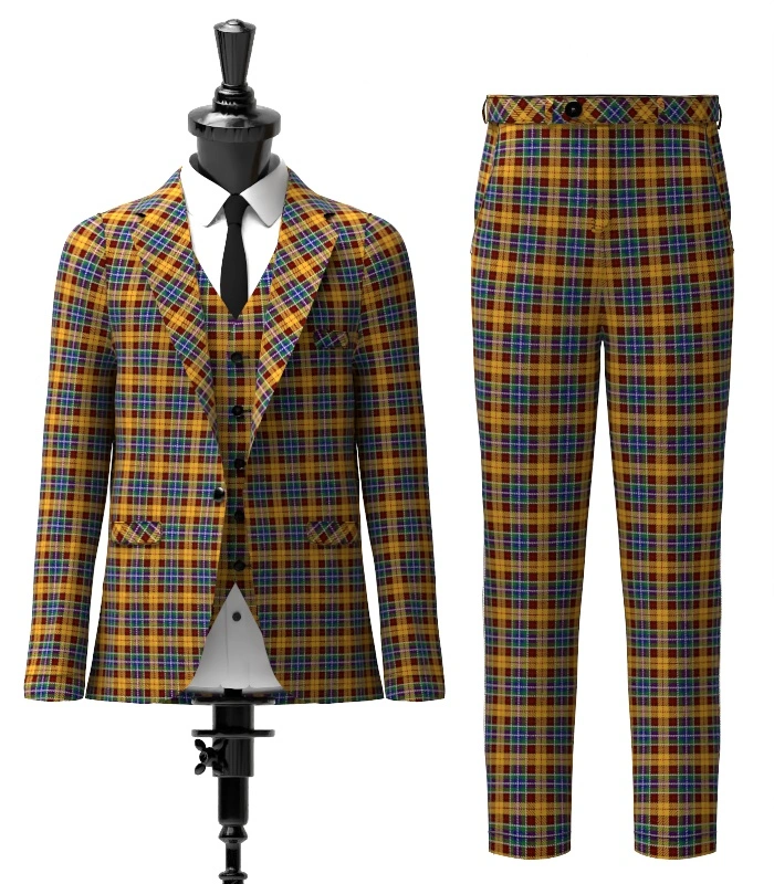 Isle of Arran Tartan Suit Front Isle of Arran Tartan Suit Front
