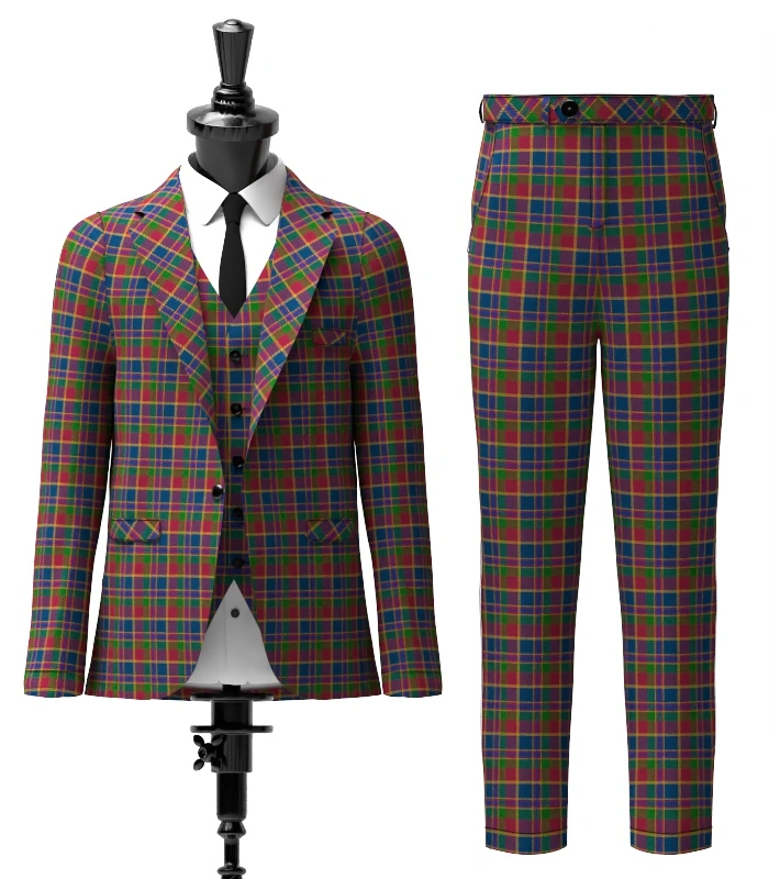 Land_s End Maroon Tartan Suit Front Land_s End Maroon Tartan Suit Front
