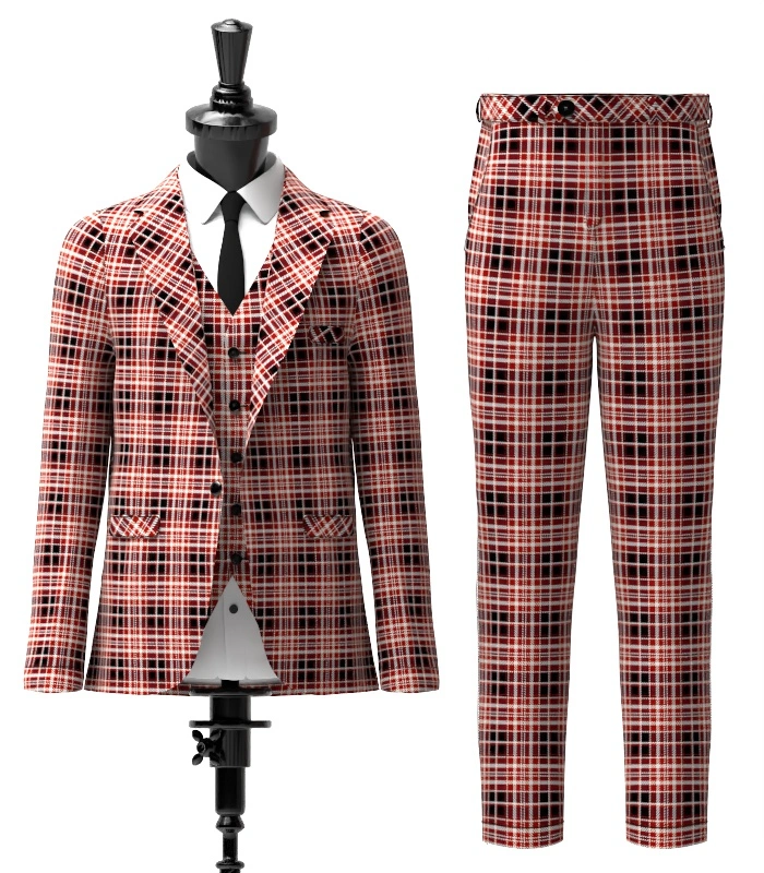 Loganair Tartan Suit front Loganair Tartan Suit front