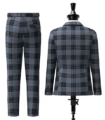 Mackay Blue Tartan Suit Back