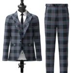 Mackay Blue Tartan Suit Front