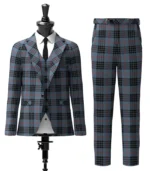 Mackay Blue Tartan Suit Front