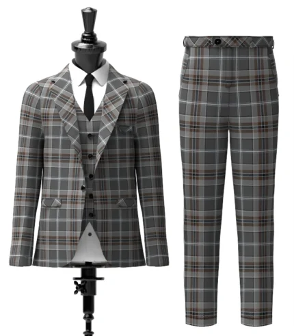 Oban Mist Tartan Suit Back