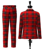 Ramsay Red Tartan Suit Back