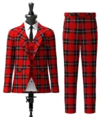 Ramsay Red Tartan Suit Front