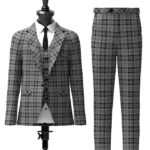 Scott Black and Grey Tartan Suit Front