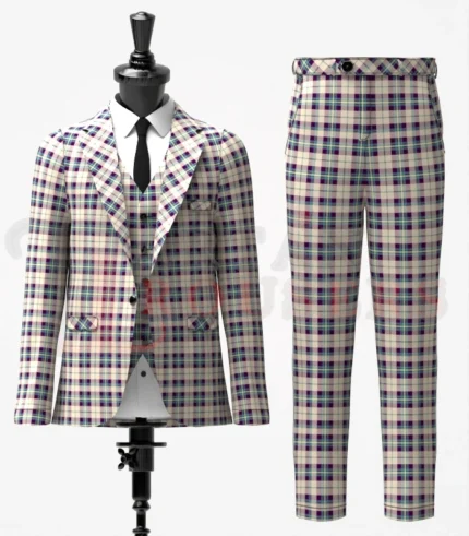 Shiel Purple Tartan Suit Front