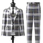 Stewart, Dress Blue Tartan Suit Front