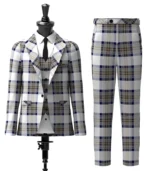 Stewart, Dress Blue Tartan Suit Front