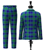Wallace Blue Tartan Suit Back