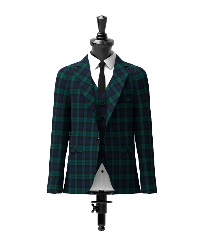 Black Watch Tartan Jacket Front Black Watch Tartan Jacket Front