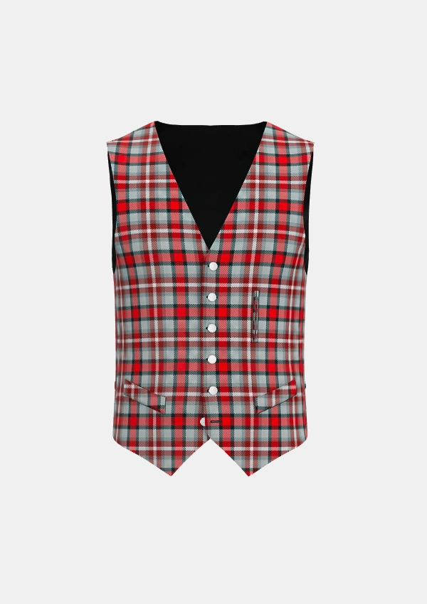 Alloway Rose Tartan Waistcoat Front Alloway Rose Tartan Waistcoat Front