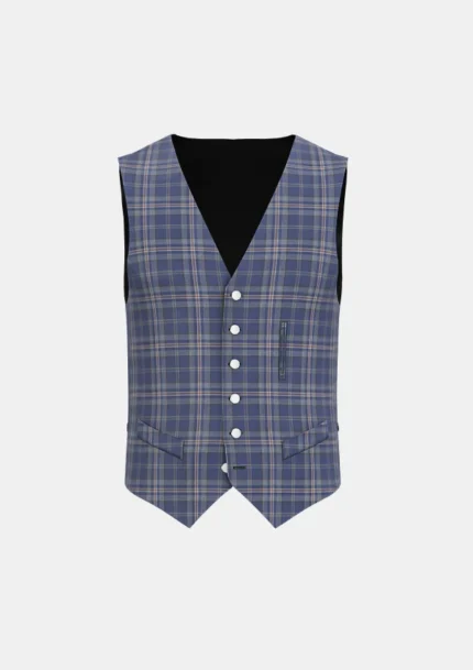 Arran Mist Tartan Waistcoat Front
