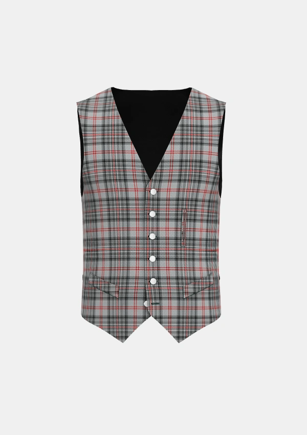 Balmoral Tartan waistcoat Front Balmoral Tartan waistcoat Front