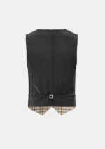 Beige Tartan Waistcoat Back