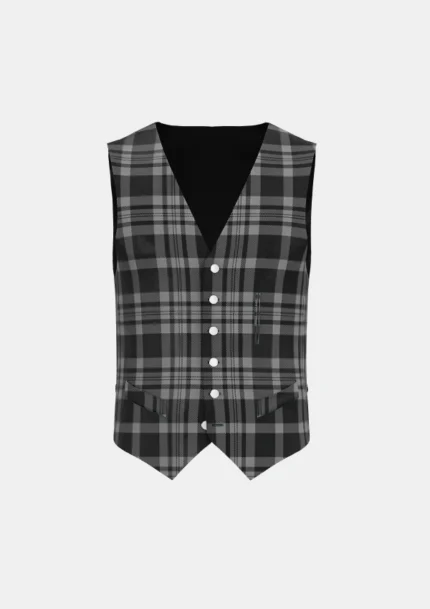 Black Isle Tartan Waistcoat Front