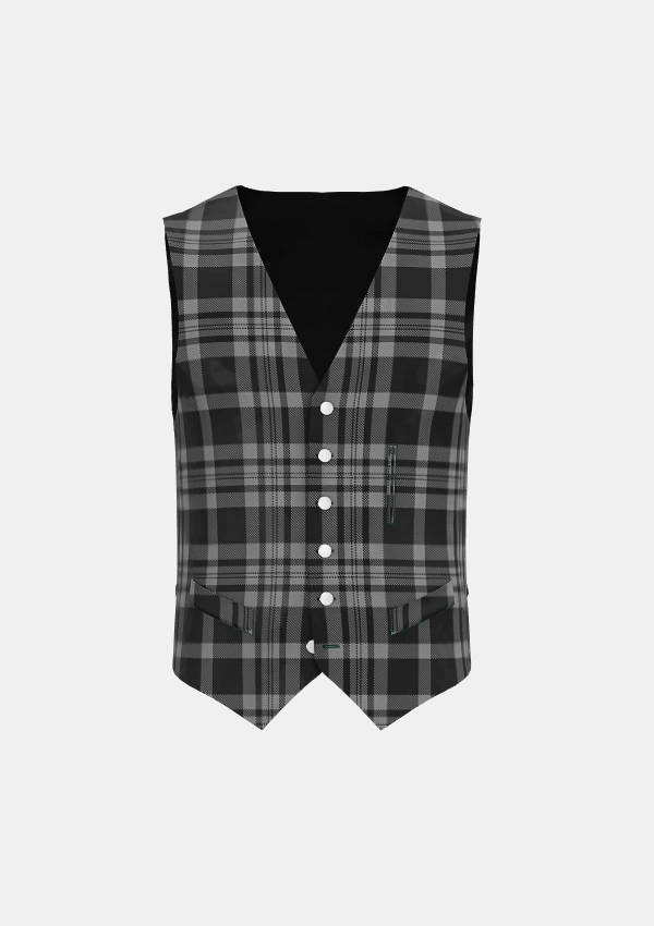 Black Isle Tartan Waistcoat Front Black Isle Tartan Waistcoat Front