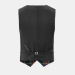 Black Stewart Tartan Waistcoat Back