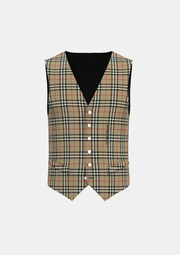 Burberry Tartan waistcoat Front Burberry Tartan waistcoat Front