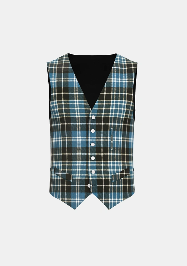 Clarke Ancient Tartan Waistcoat Front Clarke Ancient Tartan Waistcoat Front