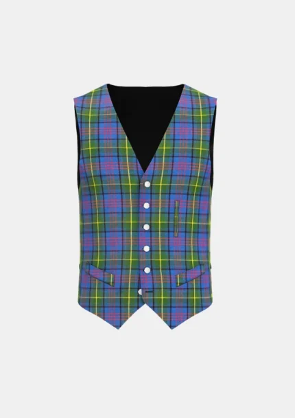 Donegal Tartan Waistcoat Front