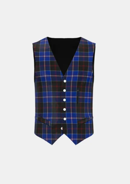 Dunlop tartan Waistcoat Front