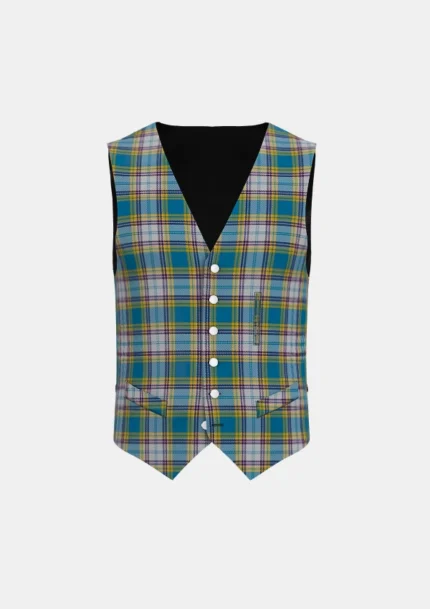 Dunn Tartan Waistcoat Front