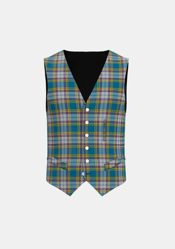 Dunn Tartan Waistcoat Front Dunn Tartan Waistcoat Front