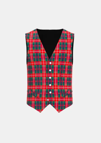 Fraser of Lovat Tartan Waistcoat Front