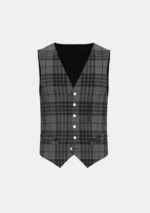 Grey Spirit Tartan Waistcoat Front