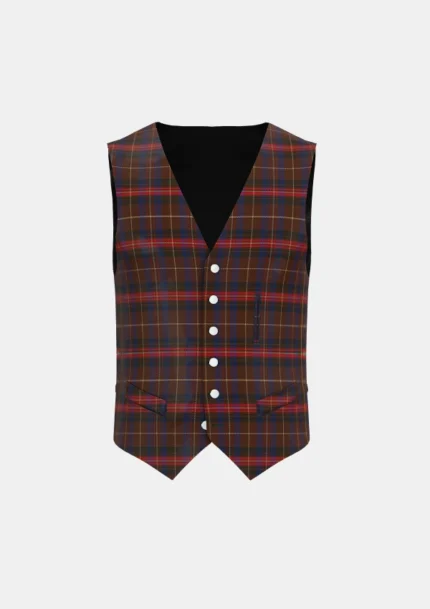 Griffiths of Wales Tartan Waistcoat Front