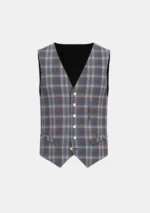Harris Mist Tartan Waistcoat Front