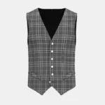 Hebridean Granite Tartan Waistcoat Front