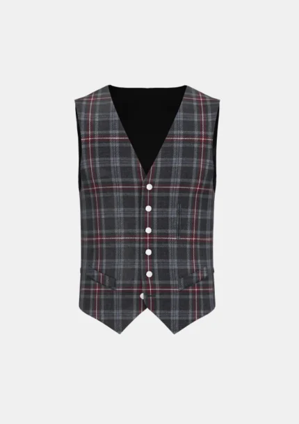 Hebridean Heather Tartan Waistcoat Front