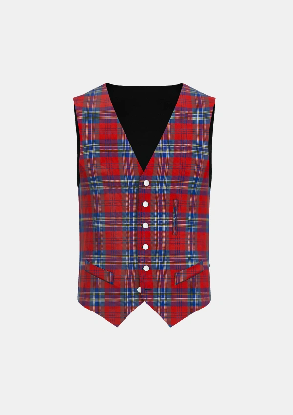 House of Edgar Tartan Waistcoat Front House of Edgar Tartan Waistcoat Front