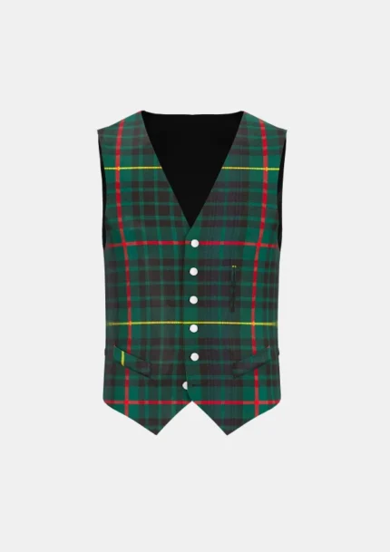 Hunting Stewart Tartan Waistcoat Front