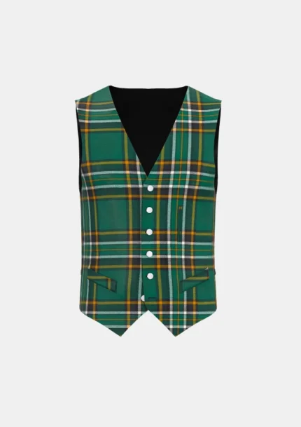 Irish Tartan Waistcoat Front