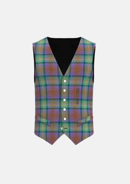 Isle of Skye Tartan waistcoat Front