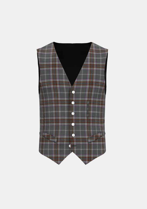 Lomond Mist Tartan Waistcoat Front Lomond Mist Tartan Waistcoat Front