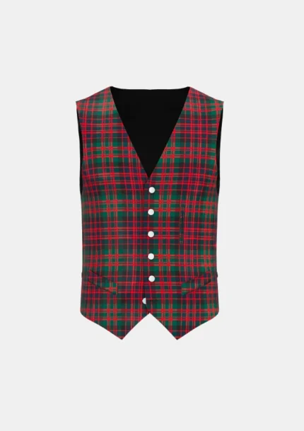 Macdonald Clan Tartan Waistcoat Front