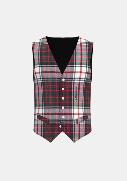 Macdonald Dress Tartan Waistcoat Front