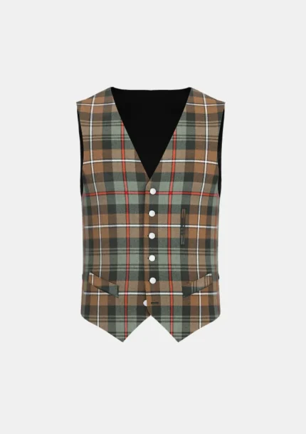 Mackenzie Weathered Tartan Waistcoat Front