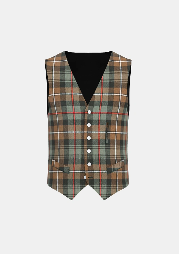 Mackenzie Weathered Tartan Waistcoat Front Mackenzie Weathered Tartan Waistcoat Front
