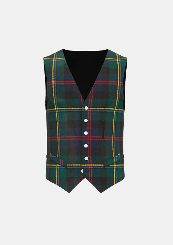 Malcolm Tartan Waistcoat Front' Malcolm Tartan Waistcoat Front'