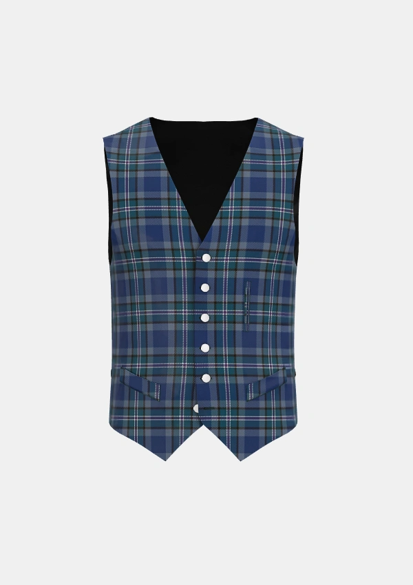 Mcfarland Collins Tartan Waistcoat Front Mcfarland Collins Tartan Waistcoat Front