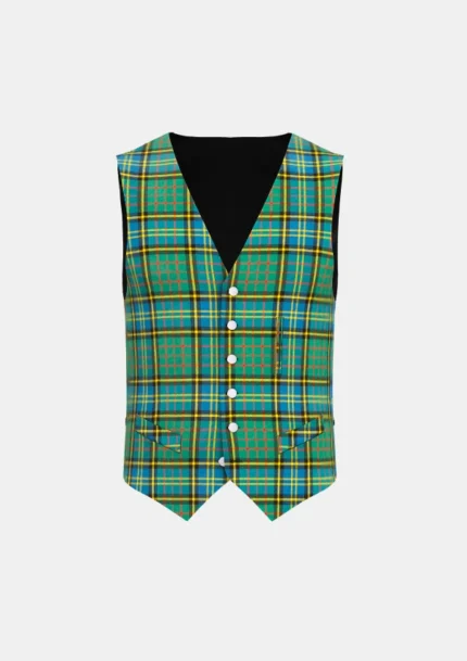 Mcmillan Hunting Tartan Waistcoat Front