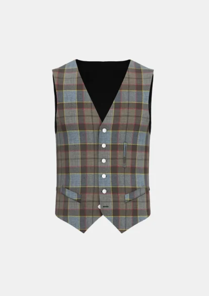 Outlander Tartan Waistcoat Front