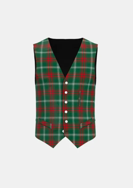 Prince of Wales Tartan Waistcoat Front