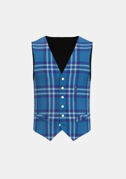 Saltire Tartan Waistcoat Front